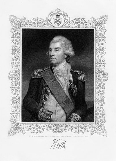 ジョージキースエルフィンストーン、第1子爵キース、イギリス海軍大将、19世紀。 作： W. Holl