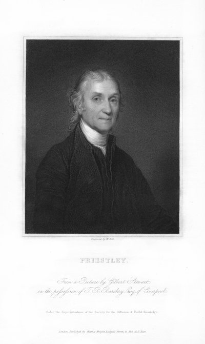ジョセフプリーストリー、イギリスの化学者および長老派の牧師、1836年。 作： W. Holl