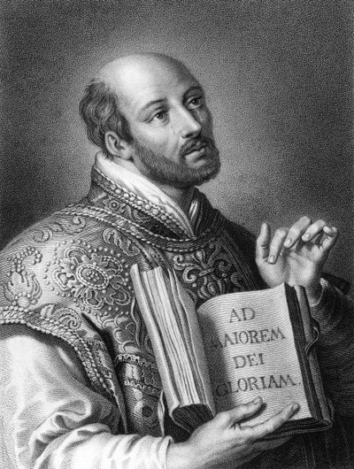 ロヨラの聖イグナチオ、16世紀のスペイン兵、イエズス会の創設者、1836年。 作： W. Holl