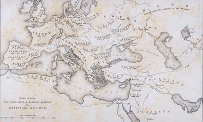 野蛮人の地域と漸進的進歩、1850年頃 作： W Hughes