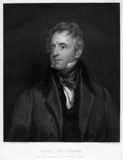 コメディアンのフォーセット、1828 19世紀 作： W. J. Edwards