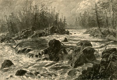 The Dalles of the St.Louis」、1874年。   作： W. J. Linton