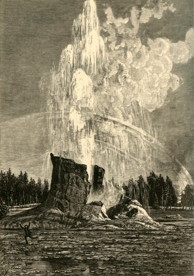 「巨大な間欠泉」、1872 年。 作： W. J. Linton
