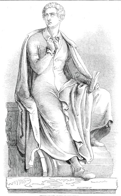 トルワルドセンのバイロン卿像（1845年）。 作： W. J. Linton