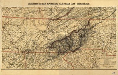ノースカロライナ州とテネシー州の山岳地帯。 作： W. L.; Lindenkohl Nickolson