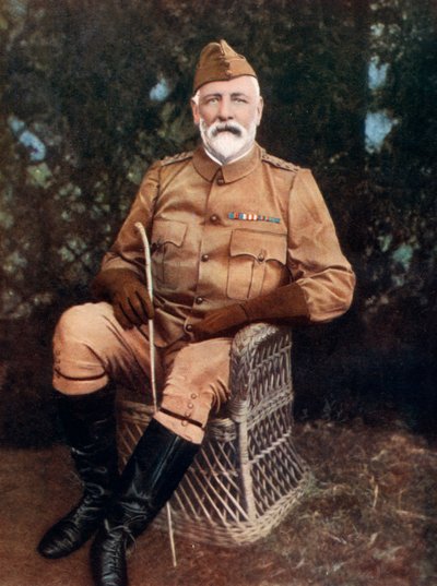 1902年、ナタール野戦軍義勇旅団を指揮するJ.G.ダートネル准将。 作： W Laws Cancy