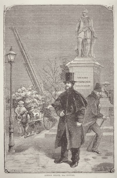 1850年代のロンドンの警察官（エングレービング 作： W. R. (after) Woods