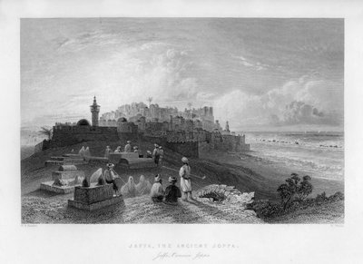 ヤッファ、古代ジョッパ、パレスチナイスラエル、1841年。 作： W. Wallis