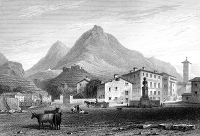ソンドリオ、ロンバルディア、イタリア、1828年。 作： W. Wallis