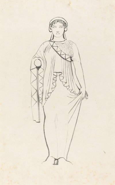 エギナ神殿の西正面にあるペディメントの像 作： W. Walton after John Flaxman