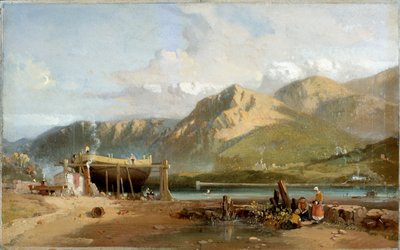 北ウェールズ、トラエス・バッハの風景」1845-1867年 作： W Williams