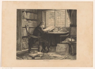 書斎の窓辺で読書する男性 本の虫 (オブジェクトのタイトル) 作： W. Wright Nooth
