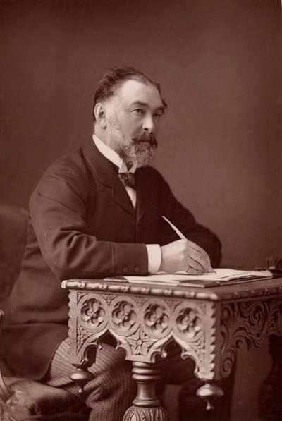 「フレデリック・ハリソン（1831-1923）イギリスの法学者、実証主義哲学者。(ウッドベリータイプ) 作： W. and D. (after) Downey
