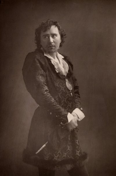 「ハーバート・ビアボーム（1853～1917）イギリスの俳優・経営者。王立演劇アカデミー（RADA）の創設者。(ウッドベリータイプ) 作： W. and D. (after) Downey
