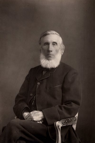 「ジョン・ティンダル（1820-1893）アイルランド生まれのイギリスの物理学者。(ウッドベリータイプ) 作： W. and D. (after) Downey
