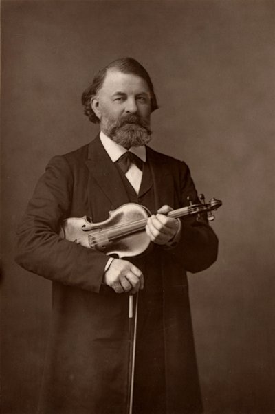 「ヨーゼフ・ヨアヒム（1831-1907） ハンガリーのヴァイオリニスト、作曲家、ベルリン音楽院院長（woodburytype） 作： W. and D. (after) Downey