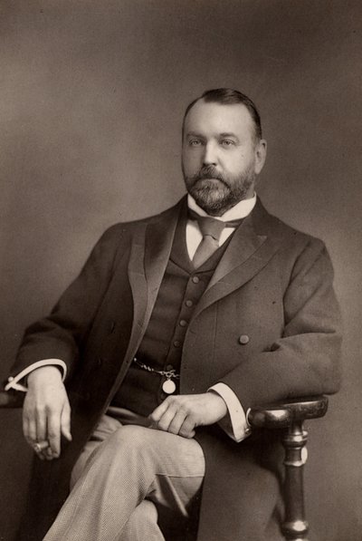 「シドニー・グランディ（1848～1914）イギリスの劇作家、法廷弁護士。喜劇や茶番劇を中心に数多くの戯曲を発表。(ウッドベリータイプ) 作： W. and D. (after) Downey