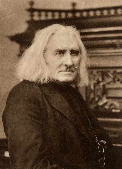 フランツ・リスト（1811-1886） ハンガリーのピアニスト、作曲家の晩年。ロンドン、W&Dダウニーによる写真をもとにしたフォトグラヴュール（グラヴュール）。 作： W. and D. Downey