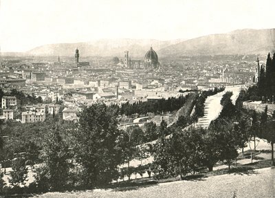 1895年、イタリア、フィレンツェの街のパノラマ。 作： W and S Ltd