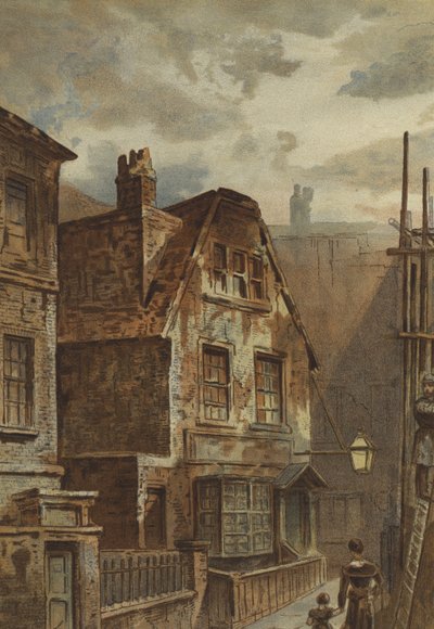 Ludgate（chromolitho）の背後にある古い家 作： Waldo Sargeant