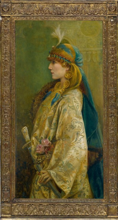 ""Adrienne Lecouvreur"" by Robertson, Walford Graham (1867-1948). キャンバスに油彩、サイズ：122x61 作： Walford Graham Robertson
