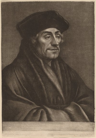 エラスムス 作： Wallerant Vaillant after Hans Holbein the Younger