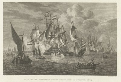 ボッスとのゾイデル海の戦い、1573年 ボッスに対するゾイデル海の戦い、1573 年 10 月 11 日 (オブジェクトのタイトル) 作： Walraad Nieuwhoff