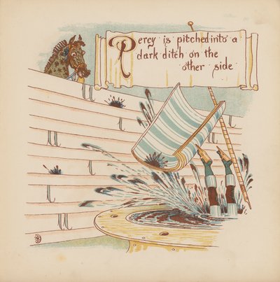 ウォルター・クレイン作『Pothooks and Perseverance』のイラスト（カラーリトグラフ） 作： Walter (after) Crane