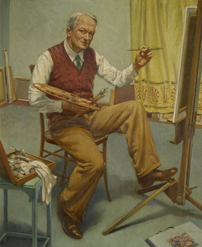 鏡越しに1号（自画像） 作： Walter Ashworth