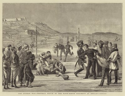 アフガニスタン戦争、ケラトギルザイでの第59連隊によるサッカーの試合 作： Walter Charles Horsley