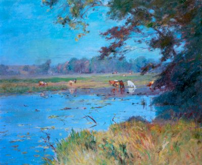 The Watering Pond」1868-1917年頃 作： Walter Clark