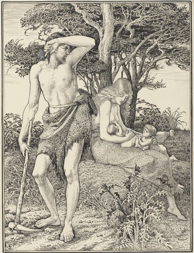 アダムとイブ 作： Walter Crane (signed by artist)