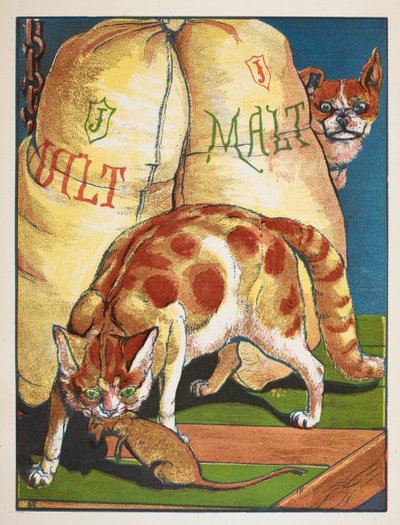 ネズミを殺す猫 作： Walter Crane