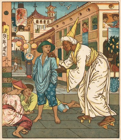 アラジンの絵本、アラビアンナイト、1878年（挿絵） 作： Walter Crane