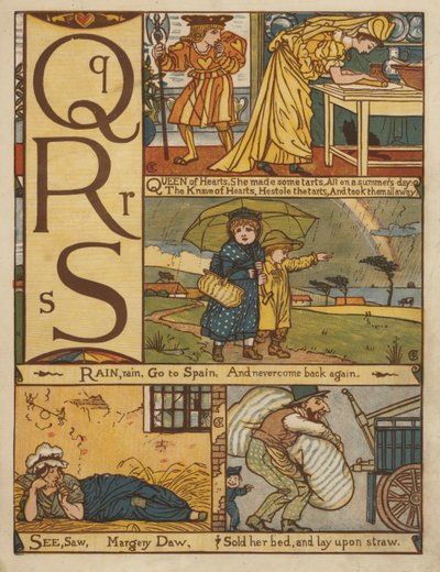 アルファベット（カラーリトグラフ 作： Walter Crane