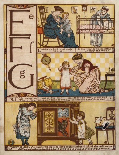 アルファベット（カラーリトグラフ 作： Walter Crane