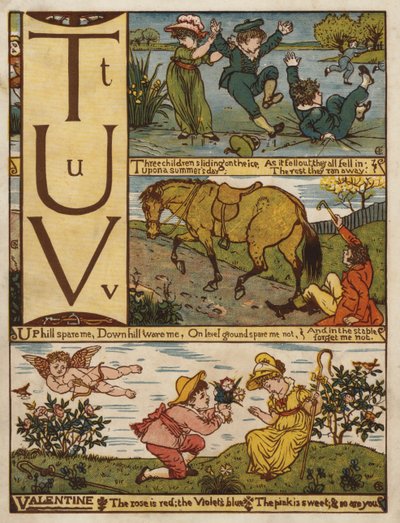 アルファベット（カラーリトグラフ 作： Walter Crane