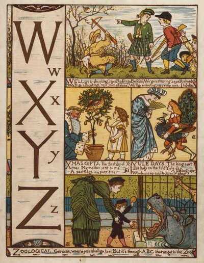 アルファベット（カラーリトグラフ 作： Walter Crane