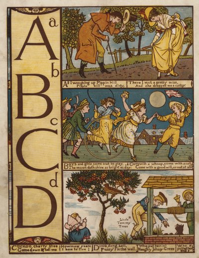 アルファベット（カラーリトグラフ 作： Walter Crane