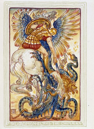 Bellerophon combat les chimeres - A wonder book for girls and boys, ill. by Walter Crane 作： Walter Crane