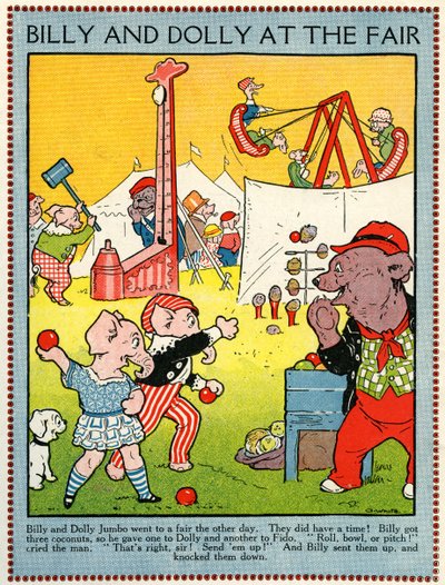 お祭りでのビリーとドリー 作： Walter Crane