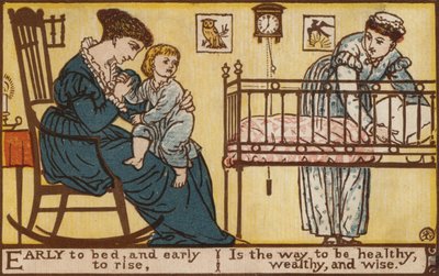 Early To Bed And Early To Rise（カラーリトグラフ 作： Walter Crane