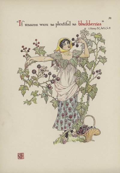 シェイクスピアーの庭の花 作： Walter Crane
