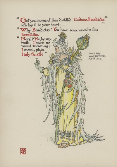 シェイクスピアーの庭の花 作： Walter Crane