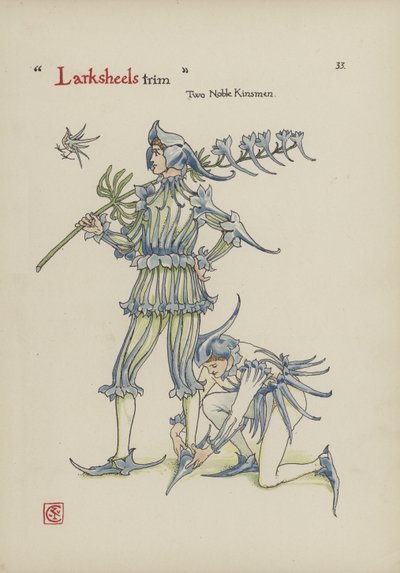シェイクスピアーの庭の花 作： Walter Crane