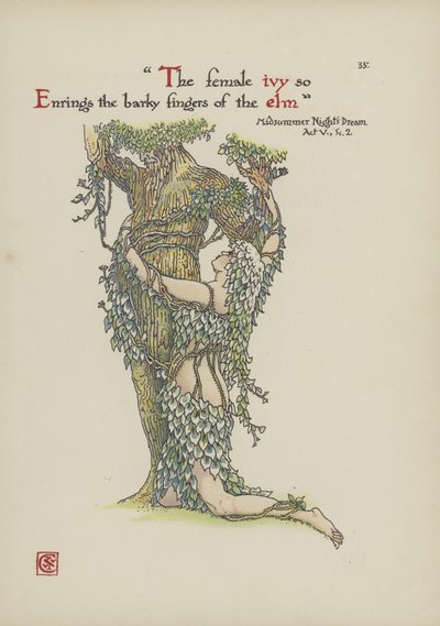 シェイクスピアーの庭の花 作： Walter Crane