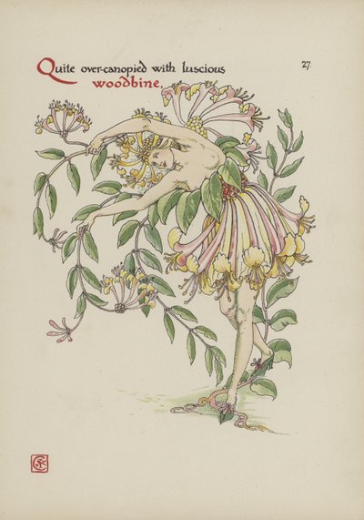 シェイクスピアーの庭の花 作： Walter Crane