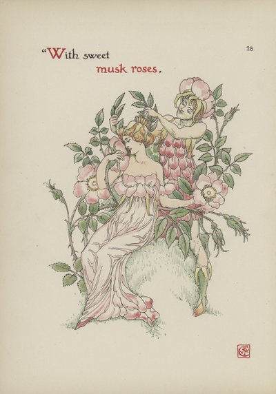 シェイクスピアーの庭の花 作： Walter Crane