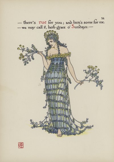 シェイクスピアーの庭の花 作： Walter Crane