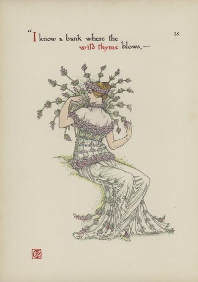 シェイクスピアーの庭の花 作： Walter Crane